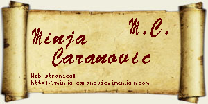 Minja Caranović vizit kartica